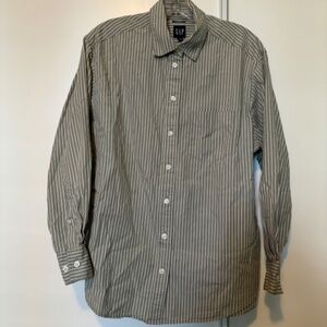 GAP Women’s Olive and White Stripe “The Big Shirt” 100% Cotton